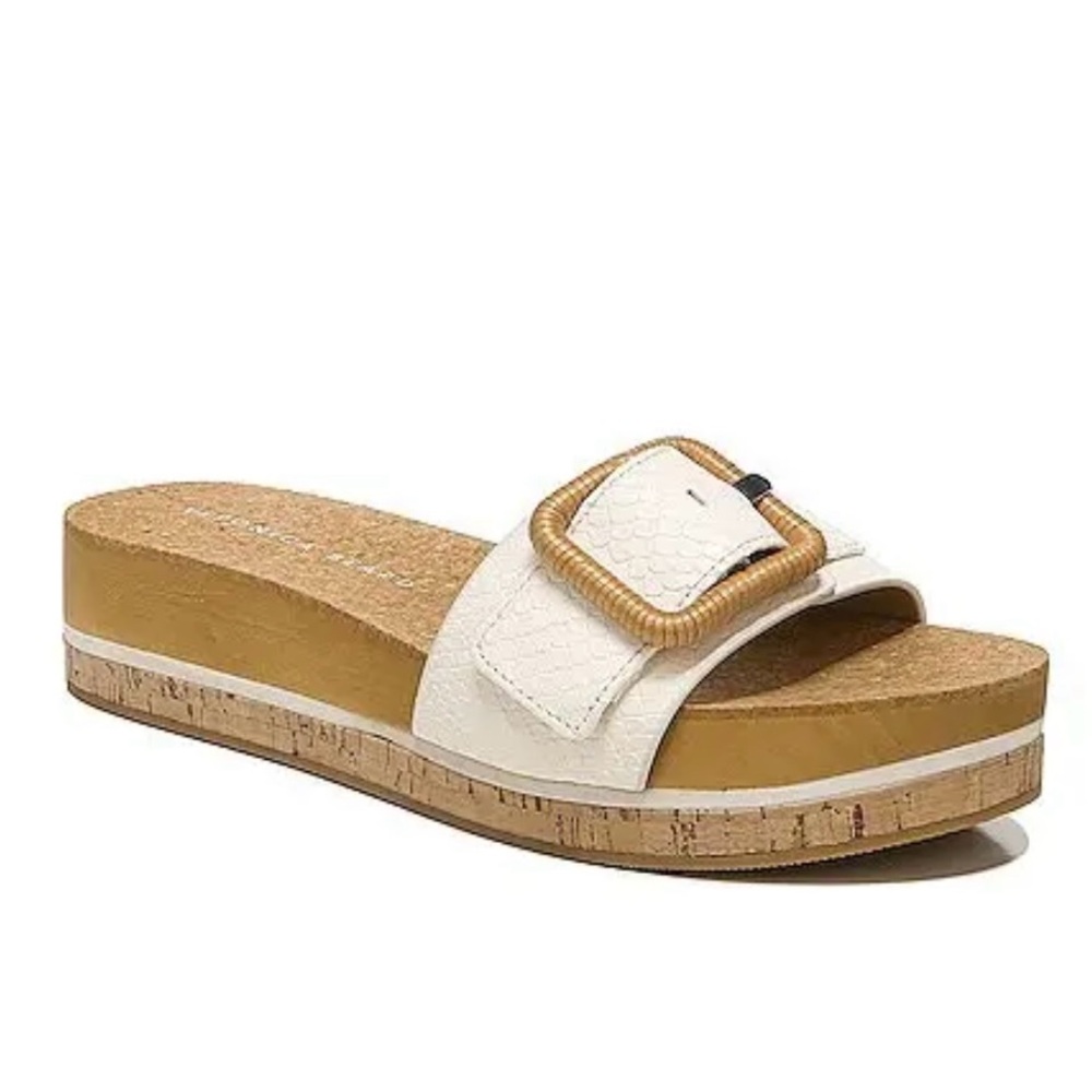 Veronica Beard Chessy Wedge Sandals in White